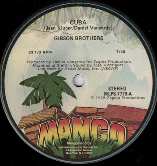 Gibson Brothers - Cuba b/w Instrumental - Mango 12"