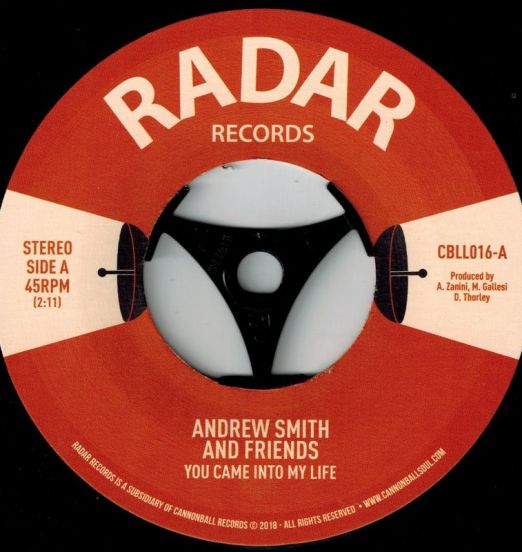 Andrew Smith And Friends - You Came Into My Life b/w Mono Version - Radar 7"