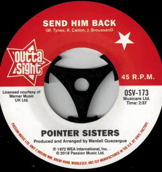 The Pointer Sisters - Send Him Back b/w Drifters - You Got To Pay Your Dues 7"