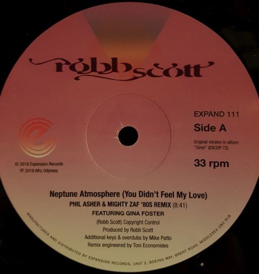 Robb Scott Feat. Gina Foster - Neptune Atmosphere  (You Didn`t Feel My Love) b/w Destination (Difusion Re-Edit) - Expansion UK 12"
