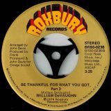 William DeVaughn – Be Thankful For What You Got b/w Pt. 2 – Roxbury 7″