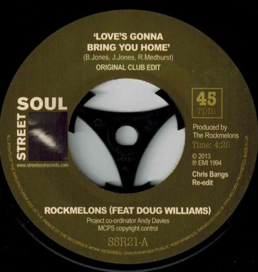 Rockmelons (Feat. Doug Williams) - Love's Gonna Bring You Home (Original Club Edit) b/w Eric Kupper Club Mix - Street Soul UK 7"