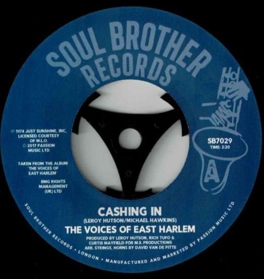 The Voices Of East Harlem - Cashing In b/w Take A Stand - Soul Brother 7"