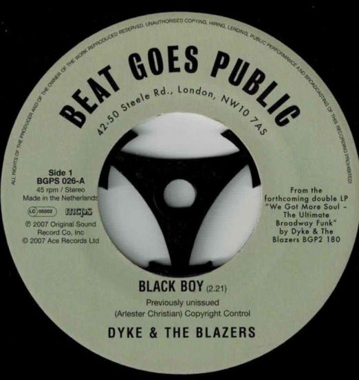 Dyke & The Blazers - Black Boy b/w  Let A Woman Be A Woman - Let A Man Be A Man - BGP 7"