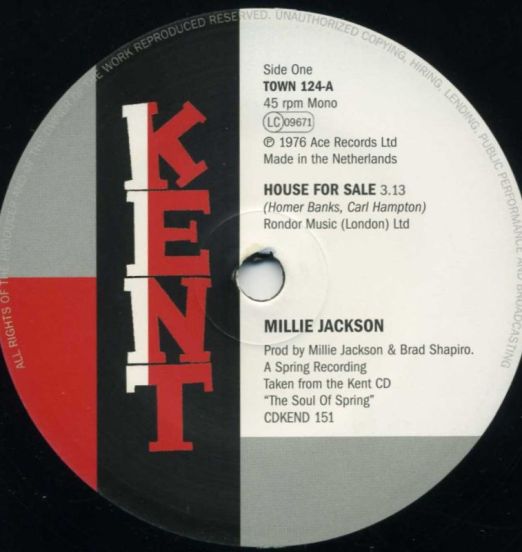 Millie Jackson - House For Sale b/w Garland Green - Come Through Me - Kent UK 7"