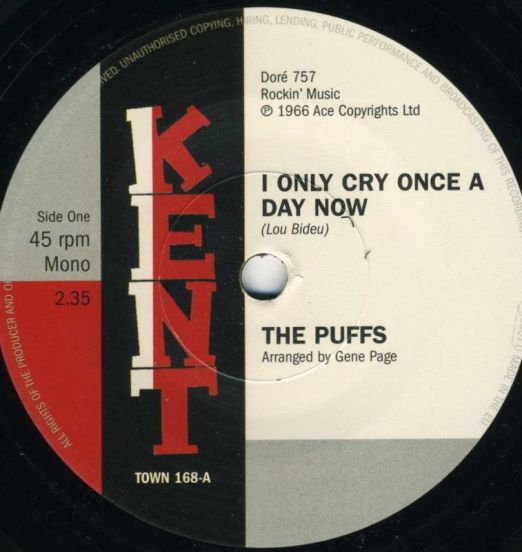 The Puffs - I Only Cry Once A Day Now b/w The Superbs - Wind In My Sails - Kent 7"
