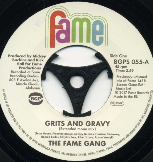 The Fame Gang - Grits And Gravy (Extended Mono Mix)  b/w Crime Don't Pay - BGP 7"