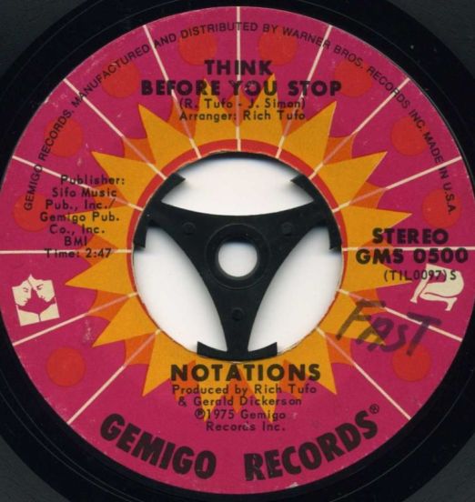 Notations - Think Before You Stop b/w I'm Losing - Gemigo 7"