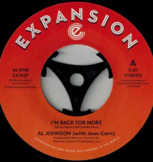 Al Johnson - I’m Back For More b/w I’ve Got My Second Wind - Expansion 7"