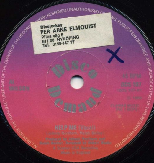 Al Wilson - Help Me b/w Instr. - Pye DD 7"