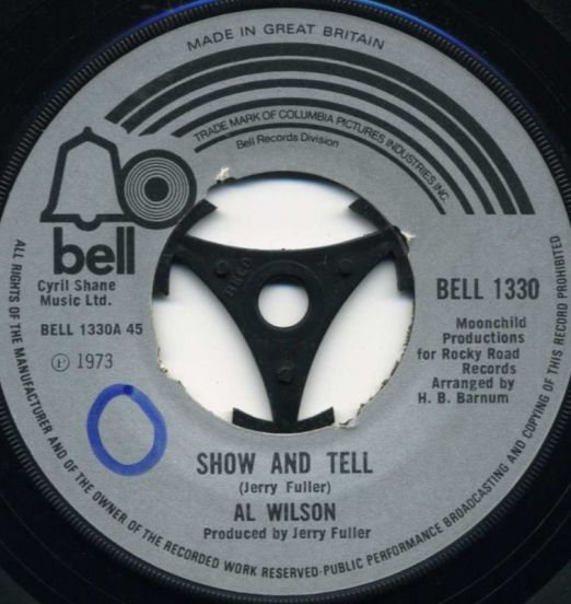 Al Wilson - Show And Tell b/w Listen To Me - Bell 7"