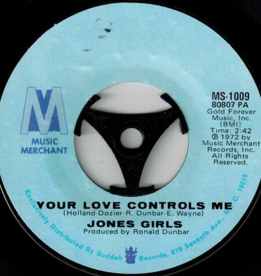 Jones Girls - Your Love Controls Me b/w You're The Only Bargain I've Got - Music Merchant 7"