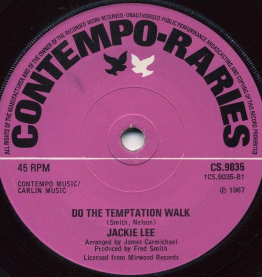 Jackie Lee - Do The Temptation Walk b/w The Shotgun And The Duck - Contempo 7"