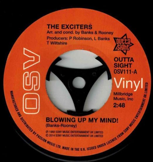 The Exciters - Blowing Up My Mind b/w Turn Me On - Outta Sight 7"