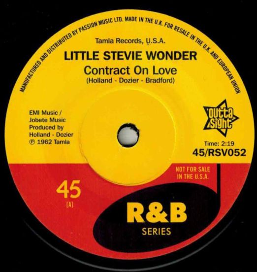 Little Stevie Wonder - Contract On Love b/w Bob Kaylie - Tie Me Tight - Outta Sight 7"
