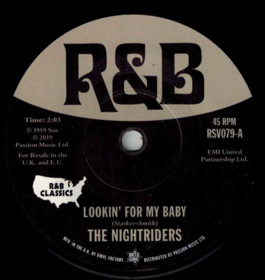 The Nightriders - Lookin’ For My Baby b/w Fabulous Playboys - Honkey Tonk Woman - Outta Sight 7"