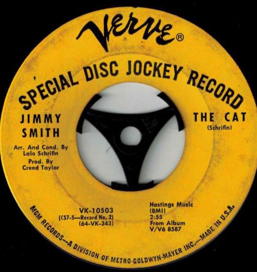 Jimmy Smith - The Cat b/w Basin Street Blues - Verve DJ 7"