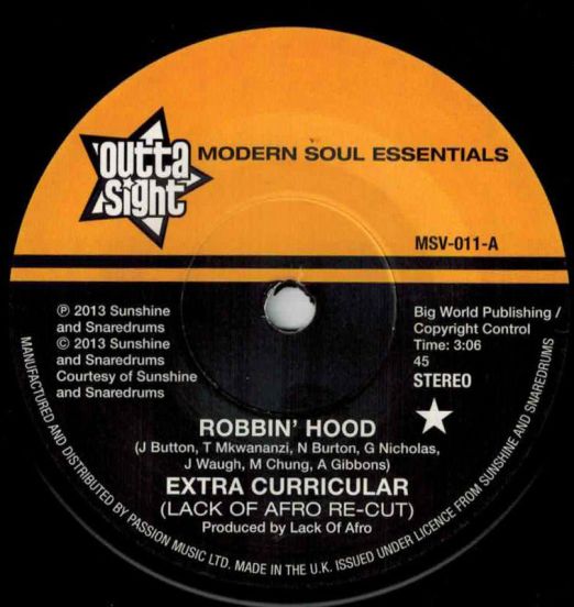 Extra Curricular - Robbin' Hood b/w Notify - Outta Sight 7"