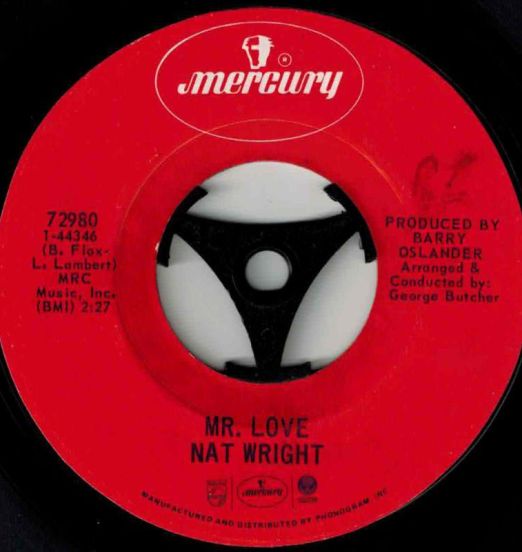 Nat Wright - Mr. Love b/w Somewhere/America - Mercury 7"