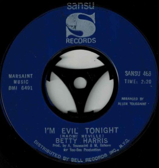 Betty Harris - I'm Evil Tonight b/w Nearer To You - Sansu 7"