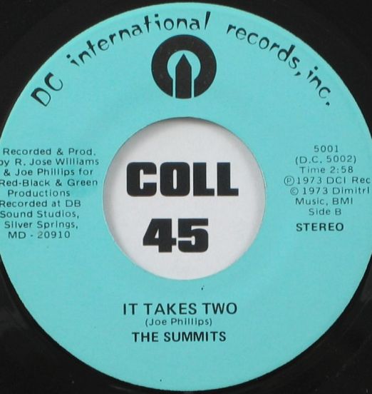 The Summits - It Takes Two b/w Let Me Love You Again - Dc Int. 7"