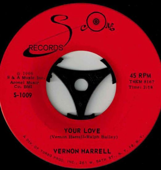 Vernon Harrell - Your Love b/w Daisy Daisy - Score 7"
