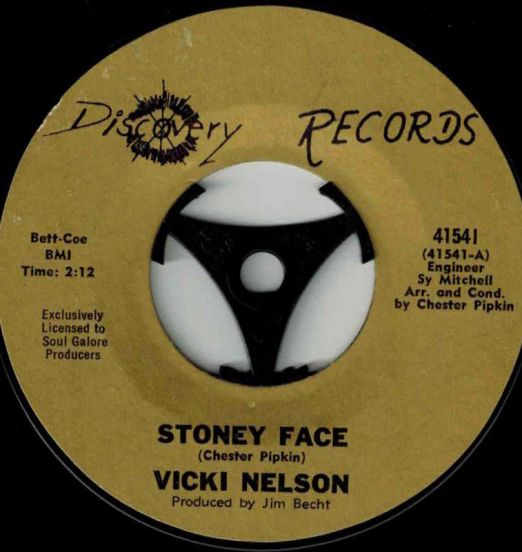 Vicki Nelson - Stoney Face b/w The Star Fires - Stoney Face - Discovery 7"