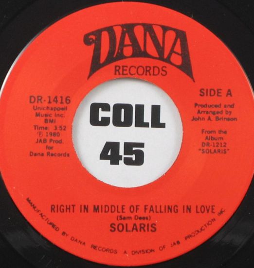 Solaris - Right In Middle Of Falling In Love b/w Before The Dawn - Dana 7"