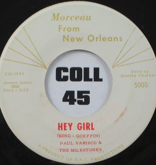Paul Varisco - Hey Girl b/w She's A Big Girl Now - Morceau From New Orleans 7"