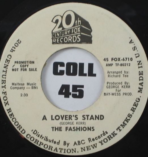 The Fashions - A Lover's Stand b/w Only Those In Love - 20th Century DJ 7"