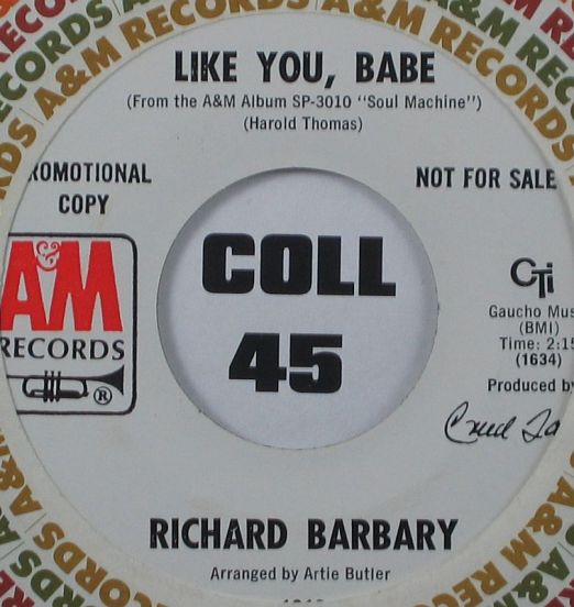 Richard Barbary - Like You, Babe b/w Call On Me - A&M DJ	7"