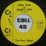 Four Chaps – True Lovers b/w Will You Or Won’t You – Co & Ce 7″
