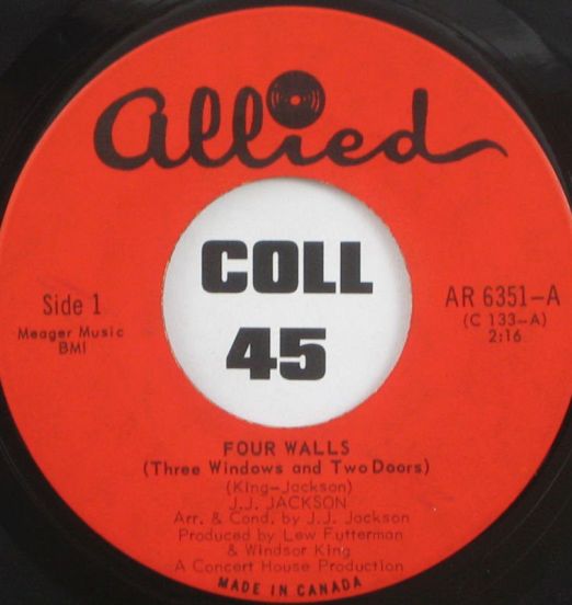J.J. Jackson - Four Walls (Three Windows And Two Doors)  b/w Here We Go Again - Allied 7"