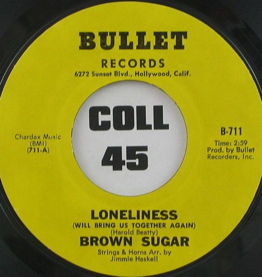Brown Sugar - Loneliness Will Bring Us Together Again b/w Don't Hold Back - Bullet 7"