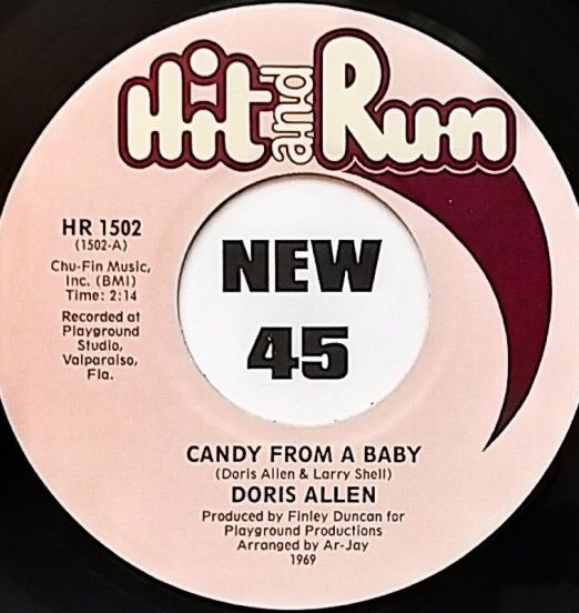 Doris Allen - Candy From A Baby b/w Let's Walk Down The Street Together - Hit & Run 7"