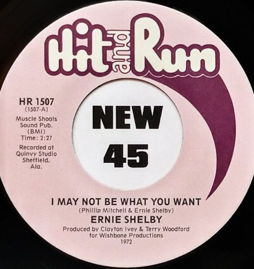 Ernie Shelby - I May Not Be What You Want b/w I'll See You Through - Hit & Run 7"
