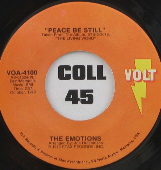 The Emotions - Peace Be Still b/w Runnin' Back - Volt 7"