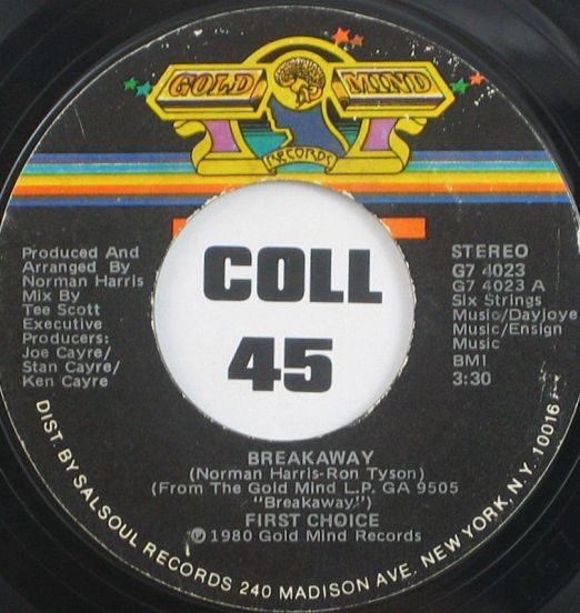 First Choice - Breakaway b/w House For Sale - Gold Mind 7"
