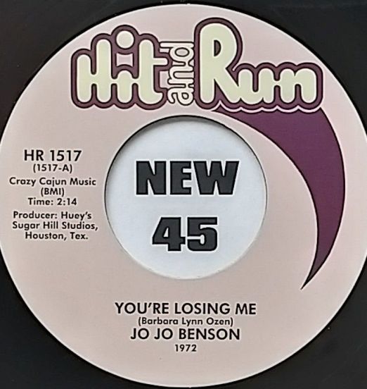 Jo Jo Benson - You're Losing Me b/w I'll Be The One - Hit & Run 7"