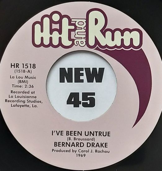 *BACK IN!* Bernard Drake - I've Been Untrue b/w The Natural Thing - Hit & Run 7"
