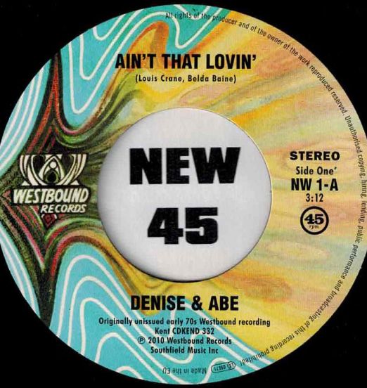 Denise & Abe - Ain't That Lovin' b/w Arthur Alexander - You'd Better Listen To Me - Ace 45th Anniversary 7"