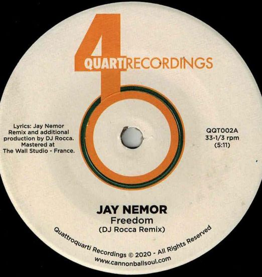 Jay Nemor - Freedom (DJ Rocca Remix) b/w DJ Rocca Instrumental Remix - 4Quarti 7"