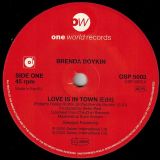 Brenda Boykin – Love Is In Town (Edit) b/w Hard Swing Travellin’ Man – One World 7″