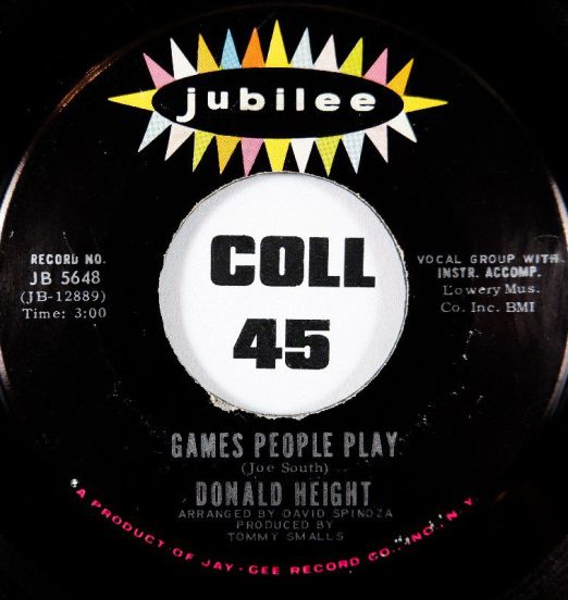 Donald Height - Games People Play b/w Looking For My Baby - Jubilee 7"