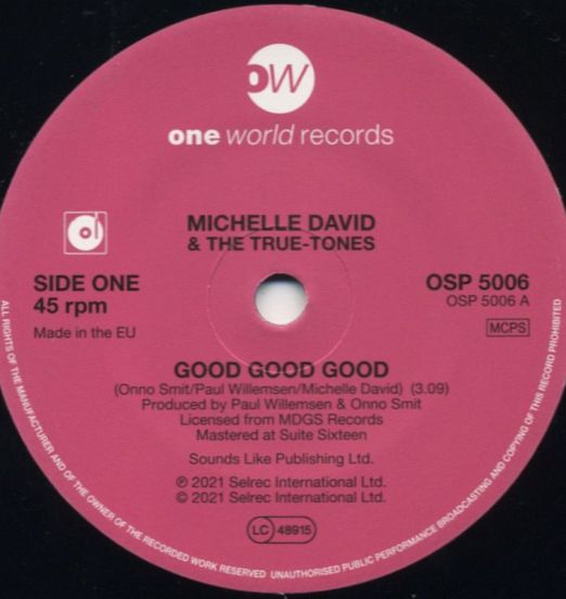 Michelle David - Good Good Good b/w Instrumental - One World 7"