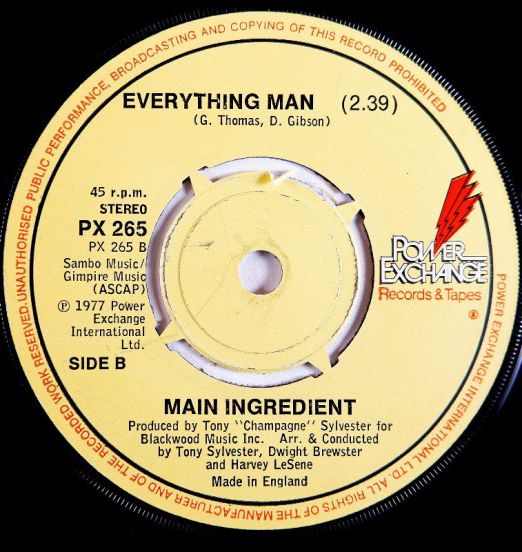 The Main Ingredient -Everything Man b/w Reggae Disco - Power Exchange 7"