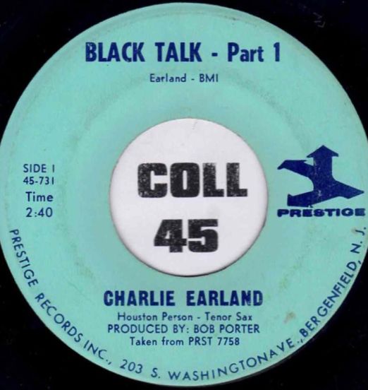 Charlie Earland - Black Talk Part 1 b/w Part 2 - Prestige 7"