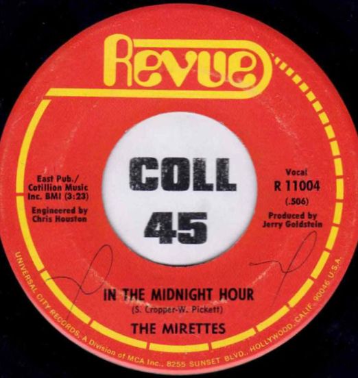 The Mirettes - In The Midnight Hour b/w To Love Somebody - Revue 7"