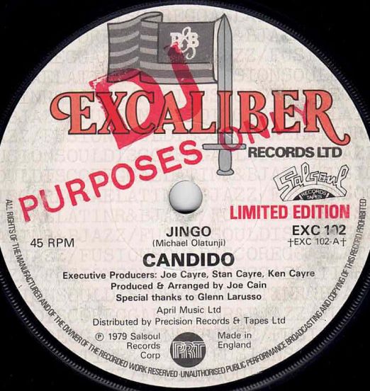 Candido - Jingo b/w Dancin' & Prancin' - Excaliber 7"