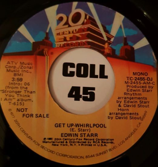 Edwin Starr - Get-Up-Whirlpool STEREO b/w MONO Version - 20th Century DJ 7"